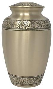 Imperial Brass Adult Cremation Funeral Memorial Urn <b>Ash</b> <b>Keepsake</b> Holder Featuring Decorative Secure Threaded Lid Elegance - Product Image 2