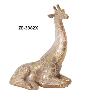Figura de Jirafa de Latón Chapado en Oro, Escultura de Animal, Decoración para el Hogar, Artesanía de Fundición - Product Image 4