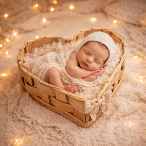 Accesorios de Fotografía de Madera para Bebés, Forma de Corazón, de Bambú, Estilo Simple, Marca Ecowoodies, de 0 a 3 Años, Venta al Por Mayor, Alta Calidad - Product Image 3
