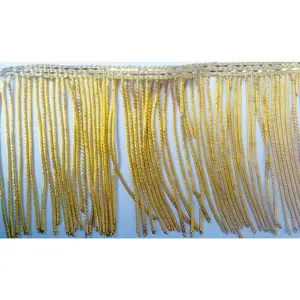 Bullion Métallique Frange Garniture Gland En Gros Métallique Frange À La Main Textile Artisanat Passementerie Franges Fils Métalliques