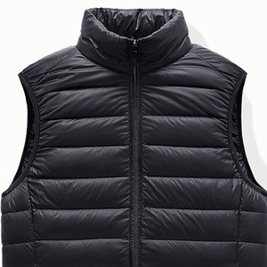 Custom OEM <b>Men</b> Hooded Puffer <b>Vest</b> Adjustable Drawstring Hood <b>Thermal</b> Gilet - Product Image 5