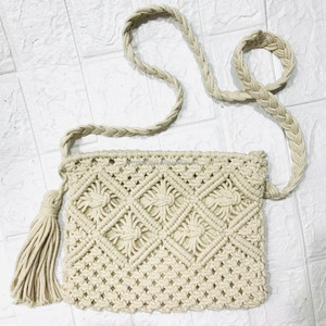 Bolsos de paja de playa de verano, bolso de mano bohemio personalizado para mujer, bolso de hombro de macramé, bolso de playa de hierba marina - Product Image 2