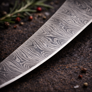 Cuchillo de filetear pescado de acero de Damasco hecho a mano, 8 pulgadas, extra afilado, mango de resina azul estilo panal de abeja, diseño moderno, ambidiestro - Product Image 4