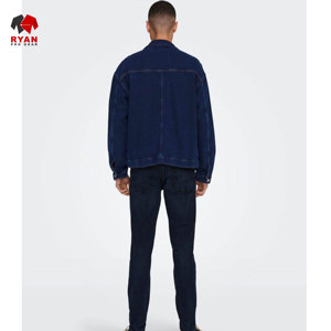 Ryan Pro Gear <b>Customized</b> Design <b>Denim</b> <b>Jacket</b> for Men with <b>Customized</b> Logo ODM Design - Product Image 4