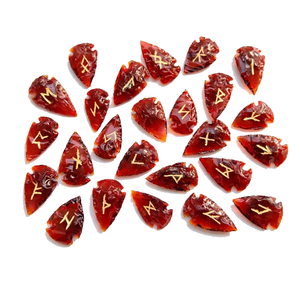 High quality red obsidian rune <b>set</b> <b>Crystal</b> Rune Wicca Energy natural stone for Divination and Intuition Meditation Protection - Product Image 3