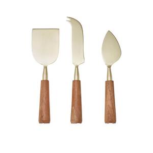 Ensemble de couteaux à fromage en acier inoxydable avec manche en cuivre, outils à fromage en métal durables, lavage à la main uniquement - Product Image 2