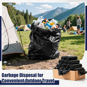 TH GB-012 95-96 Gallon Heavy Duty Trash Bags <b>Extra</b> <b>Large</b> Black Garbage Can Liners for Luxury Hotel, Resorts & Shopping Malls - Product Image 5