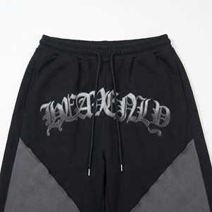 Pantalon de survêtement large noir et gris |   Jogging personnalisés imprimés sur mesure |   Pantalon cargo streetwear surdimensionné |   Fabricant OEM personnalisé - Product Image 3