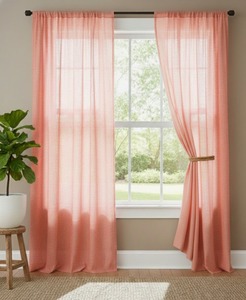 Handmade Solid Cotton Washed Cotton <b>Curtains</b> Home Decor <b>Curtains</b> for Bedroom Livingroom Luxury Rust <b>Curtains</b> for Window - Product Image 6