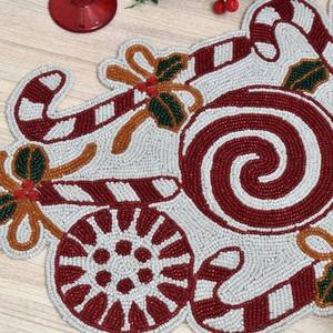 Handmade Embroidered Fabric Table <b>Runner</b> Rectangle <b>Green</b> Leaf Design Luxury Eco-Friendly Lightweight 5mm Thickness Mat - Product Image 4