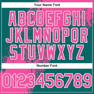 Featured Pink Teal Softball Jersey <b>Paint</b> Splash Design 100% Polyester Bird Eye Mesh Custom Logo Team Name Player <b>Number</b> OEM - Product Image 3