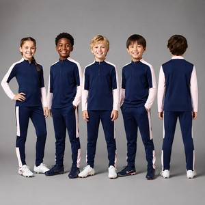 Ensemble de football personnalisé une pièce 2627 AW pour jeunes enfants, chaud et épais, avec manches longues et pantalon, design de gilet offert, vente en gros, meilleur prix - Product Image 1