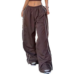 Pantalones Parachute de Pierna Ancha, Estilo Jogger Holgado con Cintura Elástica, Pantalones Deportivos Y2K para Mujer, Estilo Casual y Oversize - Product Image 1