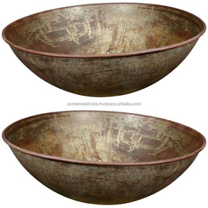 Lot de 2 bols en cuivre design vintage de forme et taille personnalisées de haute qualité par ACME Metal India - Product Image 1