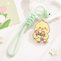 Porte-clés personnalisés en acrylique avec clochette et cordon, impressions de personnages d'anime haute définition, idéaux pour les conventions d'anime