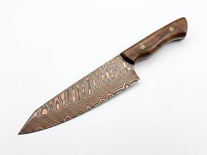 Couteau de chef professionnel THEWIZ CRAFTS en acier Damas à haute teneur en cuivre, forgé à la main, lame de 8-9,9 pouces, manche en bois, ambidextre - Product Image 5