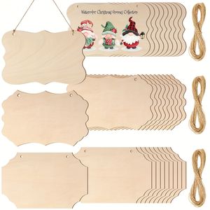 30 Pezzi di Targhe in Legno Rettangolari Non Finite, Grezzi in Legno per Artigianato, Scatole in Legno per Decorazioni da Parete - Product Image 1