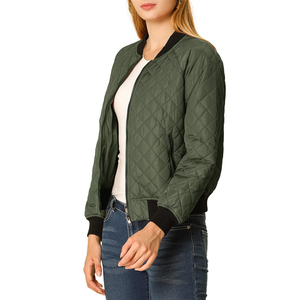 Blouson bomber à capuche pour femme, style streetwear décontracté, fermeture éclair, logo personnalisé, OEM ODM, vente en gros, usine - Product Image 3