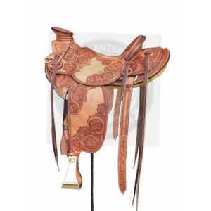 Selle de cheval western en cuir sculpté à la main, de qualité supérieure, durable et confortable, pour la randonnée équestre et le ranch. Équipement équestre. - Product Image 3