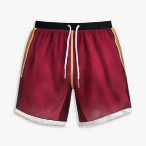Pantalones Cortos de Baloncesto para Hombre, Doble Capa de Malla Transpirable, Tejido de Punto, Cintura Media, Cierre con Cordón, Estampado por Sublimación, Casuales - Product Image 2