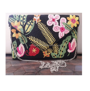 Pochette de luxe faite à la main pour femmes Logo personnalisé bohème motif léopard coton soirée artisanale sacs de messager inde - Product Image 6