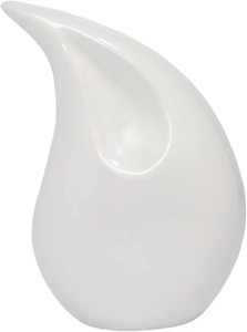 Urne funéraire de qualité supérieure, design classique en marbre, forme de goutte d'eau, pour cendres humaines, avec cœur doré. - Product Image 6