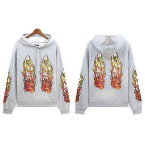 Sudaderas con capucha extragrandes con estampado de diamantes de imitación y efecto desgastado por el sol, personalizadas Glory, para ropa urbana y casual, unisex, venta al por mayor OEM - Product Image 6