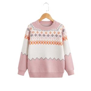 Pull en tricot jacquard à col rond et manches longues en pur coton pour femme, personnalisable, fabriqué au Bangladesh - Product Image 5