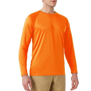 Camisa de Pesca de Manga Larga para Hombre, Color Naranja, Protección Solar UPF 50, Secado Rápido, Poliéster, Estilo Pullover, Talla Adulto - Product Image 3