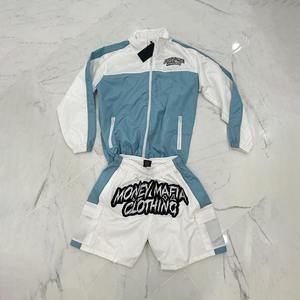 Wholesale Mens Windbreaker Nylon <b>Tracksuit</b> 2Piece Shorts Set Reflective Streetwear Summer Sportswear Custom Logo OEM - Product Image 3