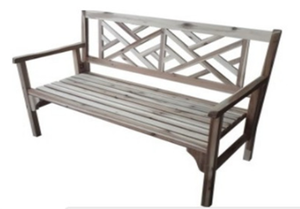 Outdoor Wooden Patio <b>Bench</b> <b>2</b> <b>Seater</b> Garden <b>Bench</b> Solid Wood Slatted Seat Armchair Furniture - Product Image 1
