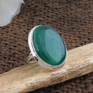 Anillo de Ónix Verde Natural, Plata de Ley 925, Corte Cojín, Anillo de Piedras Preciosas Hecho a Mano, Joyería Fina para Mujer, Proveedor Mayorista, Personalizado - Product Image 5