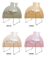 Chaise de salle à manger moderne et mobile en acrylique transparente, style nordique, design créatif et simple, avec dossier, pour la maison et le café, luxe léger