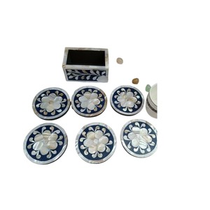 Elegant Shell Inlay <b>Drink</b> <b>Coasters</b> for Home Decor - Product Image 3