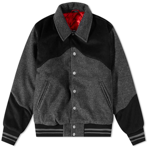 Veste de baseball en laine bicolore sur mesure pour homme, style vintage, motif vague, streetwear, rétro, veste bomber, hiver chaud - Product Image 1