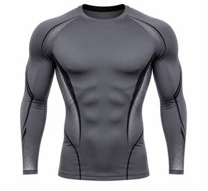 Premium Men's Long Sleeve Compression Rash Guard Eco-Friendly 180g Spandex Polyester Quick Dry Breathable <b>Athletic</b> Workout Shirt - Product Image 5