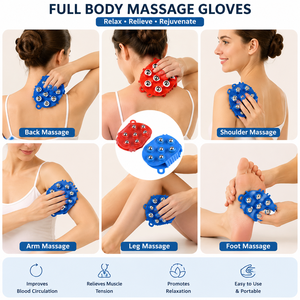Gant de massage K Star avec 7 billes roulantes, pour massage corporel complet, soulagement de la douleur et thérapie de circulation sanguine, masseur pour les mains - Product Image 4