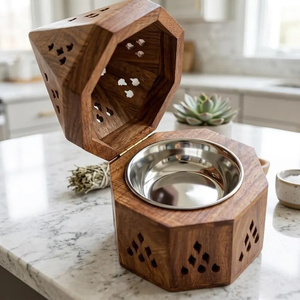 Quemador de incienso con soporte de madera, decoración natural para el hogar, para aromaterapia, de Whimsy art craft - Product Image 1