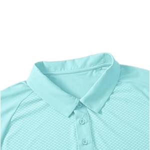 T-shirt décontracté pour homme, style japonais, vert foncé uni, en polaire respirant, personnalisable avec logo sur le devant, col uni, pour employé de bureau, vente en gros - Product Image 3