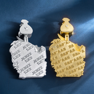 จี้เงิน925จี้ตัวการ์ตูนใบหน้าเคลือบและเพชรจี้รูปการ์ตูนออกเย็นจี้การ์ตูนฮิปฮอปเครื่องประดับบุรุษ - Product Image 3