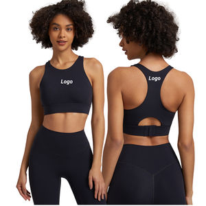 Sujetador Deportivo de 4 Vías con Logotipo Personalizado para Mujer, Elástico, Suave, Transpirable, de Secado Rápido, Nailon y Elastano, para Gimnasio, Fitness, Yoga, Doble Capa - Product Image 1