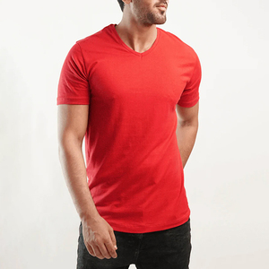 Camisetas de Verano para Hombre, Cuello en V, Color Sólido, Manga Corta, Suaves, Holgadas, Transpirables, de Poliéster/Algodón, con Estampado Personalizado, Casuales - Product Image 3