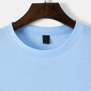 T-shirt pour homme de haute qualité 100% coton, manches courtes, service OEM, logo personnalisé, séchage rapide, respirant, t-shirt d'été - Product Image 4