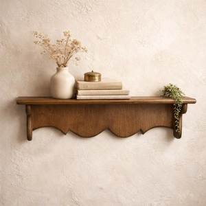 Natural Wooden Wall Mounted Floating <b>Shelves</b> For Kitchen Bedroom Living Room Bathroom And Office Storage - Product Image 5