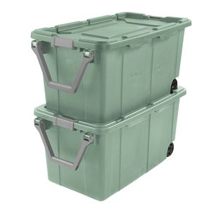 Contenitore di Stoccaggio in Plastica Extra Large da 40 Galloni con Ruote e Maniglia, Verde, Confezione da 2 - Product Image 6