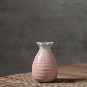 Handmade <b>Ceramic</b> <b>Vase</b> Wabi Sabi Style Glazed Yellow with Purple Rim Tabletop Decor 4-8 Inches - Product Image 5