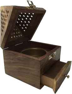 Quemador de Incienso de Madera Hecho a Mano, Caja para Conos de Incienso Árabe Bakhoor con Tapa, Decoración para el Hogar Islámico - Product Image 3