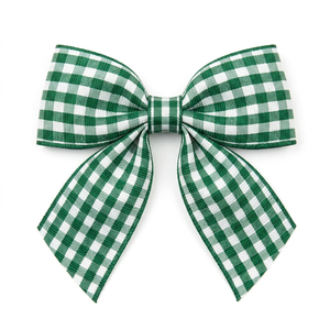 ริบบิ้นผ้ากรอสเกรนลายตารางสีเขียวขาวขนาด 15 มม. จากนีลกามาล อินดัสทรีส์ ขายส่งสำหรับงานเทศกาล บรรจุภัณฑ์ เย็บปักถักร้อย และทำโบว์ - Product Image 4