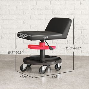 "300 LBS Capacity Auto Repair <b>Tool</b> <b>Rolling</b> Creeper Stool with 360 Wheels <b>Tool</b> Tray & Adjustable Height-Black" - Product Image 3