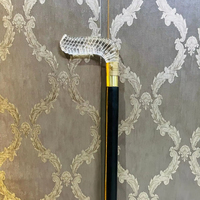 Bastón de Madera de Palisandro de Diseño Artesanal del Viejo Mundo con Mango Transparente de 3 Secciones - Bastón Multifuncional de Uttarakand
